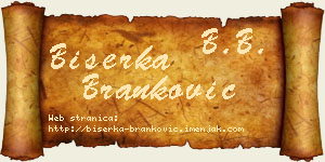 Biserka Branković vizit kartica